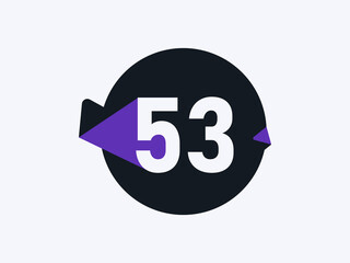 Number 53 logo icon design vector image