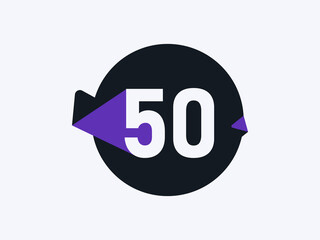 Number 50 logo icon design vector image