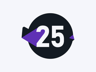 Number 25 logo icon design vector image