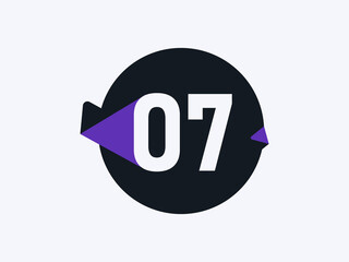Number 7 logo icon design vector image