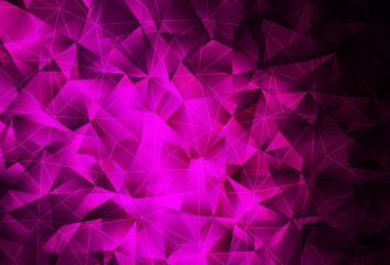Fototapeta premium Dark Pink vector pattern with polygonal style.