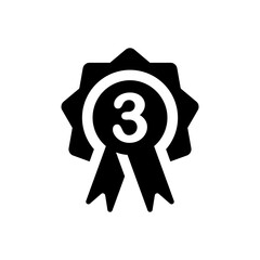 Third place badge icon. Vector EPS file.