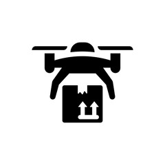 Drone package delivery icon. Vector EPS file.
