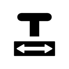 Text horizontal scale icon. Vector EPS file.