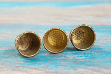 Antique brass thimbles