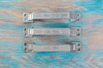 Antique aluminum door handles