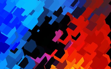 Dark Blue, Red vector backdrop with rhombus.
