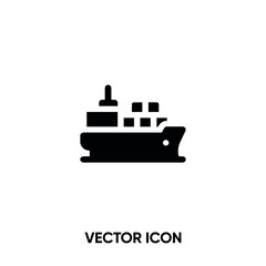 Cargo ship vector icon . Modern, simple flat vector illustration for website or mobile app.Cargo symbol, logo illustration. Pixel perfect vector graphics	