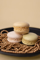 macaroons on a plate minimal warm