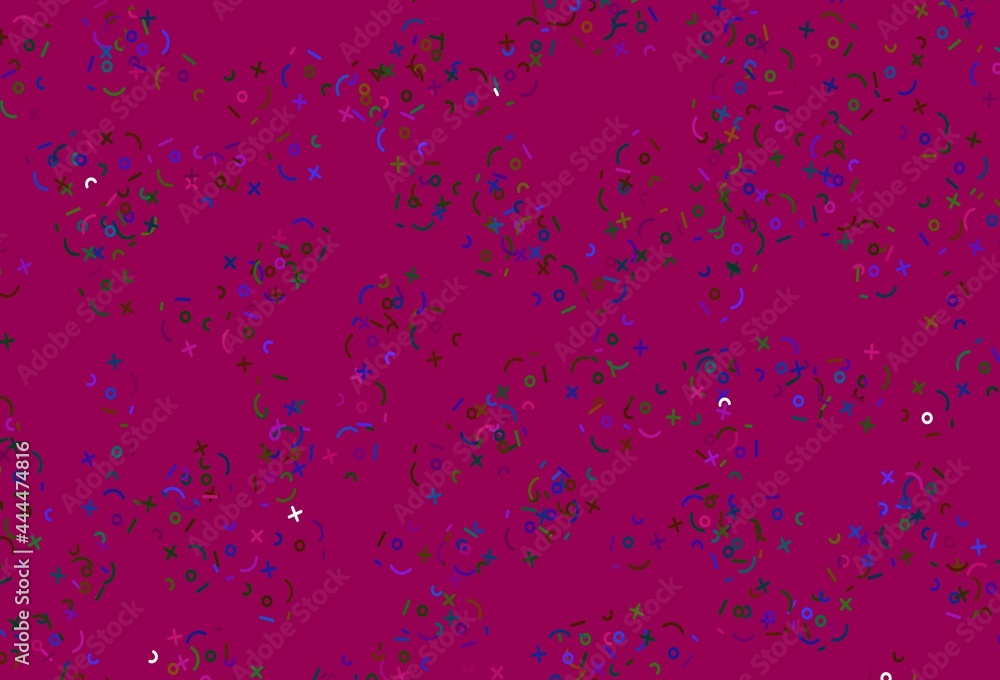 Aufkleber light multicolor vector layout with algebra elements.