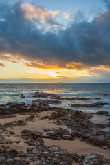 Sun, sunset, sunrise. Colorful toned instant photo