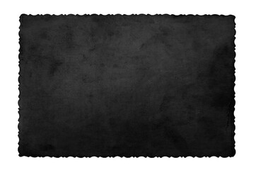 Old black paper background texture on white background