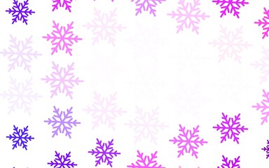 Light Purple, Pink vector texture with colored snowflakes, stars.