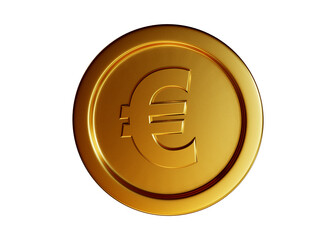 euro coin 3d rendering isolated on white background