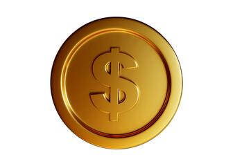 dollar coin 3d rendering isolated on white background