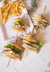 Club sandwich and chips