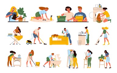 Fototapeta premium Cleaning Up House Set