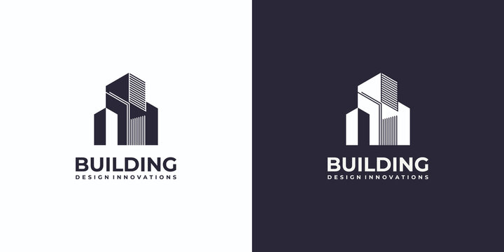 Abstract building logo template. real estate logo design inspiration