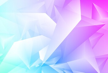Fototapeta premium Light Pink, Blue vector backdrop with lines, triangles.