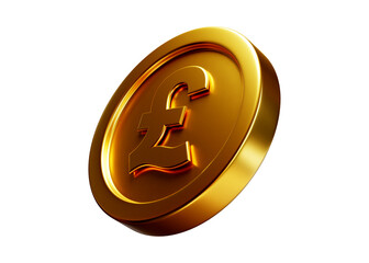 pound coin 3d rendering isolated on white background