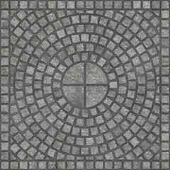 Square circle cobblestone pavement texture
