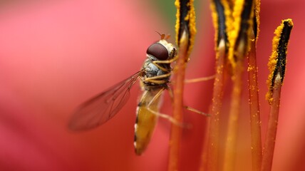 Wespe auf Blume