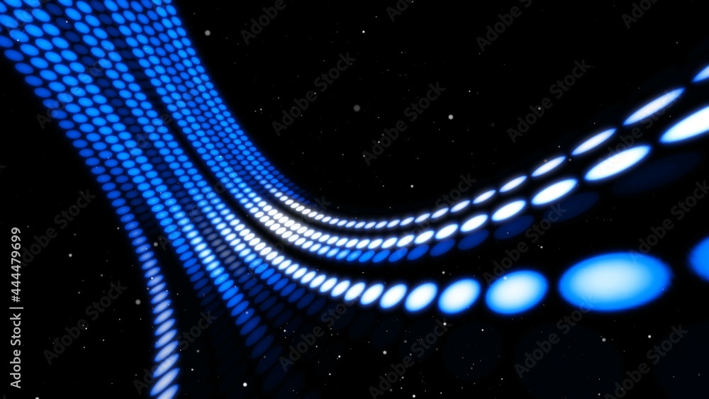Poster visionary data flow and transfer on cyber space . 3d rendering computer graphic .