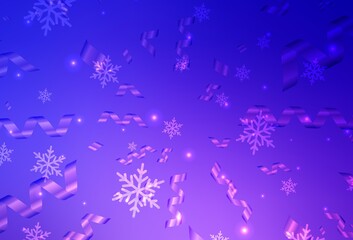 Fototapeta na wymiar Light Pink, Blue vector pattern in Christmas style.