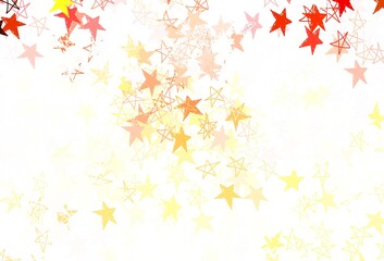 Light Orange vector backdrop with small and big stars.