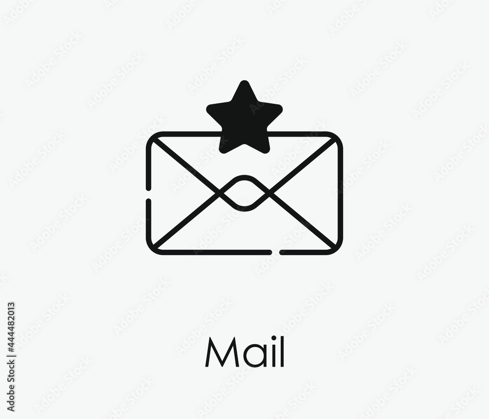 Poster mail vector icon. editable stroke. symbol in line art style for design, presentation, website or app