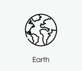 Earth vector icon. Editable stroke. Symbol in Line Art Style for Design, Presentation, Website or Apps Elements, Logo. Pixel vector graphics - Vector