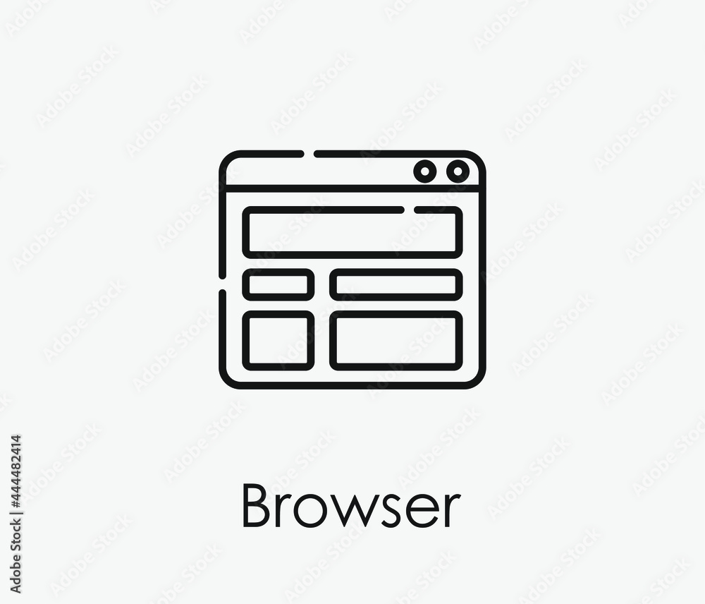 Poster browser vector icon. editable stroke. symbol in line art style for design, presentation, website or 