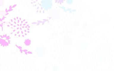 Light Pink, Blue vector abstract backdrop with flowers