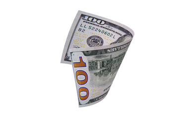 New US Dollar, American Banknote, Curled Banknote Money