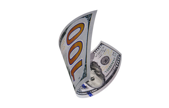 New US Dollar, American Banknote, Curled Banknote Money