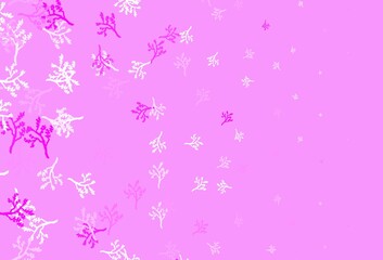 Light Purple, Pink vector natural pattern with branches.