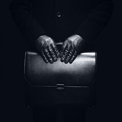  Concept a business person holding a briefcase.