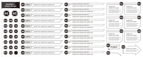 数字とフレームデザインセット