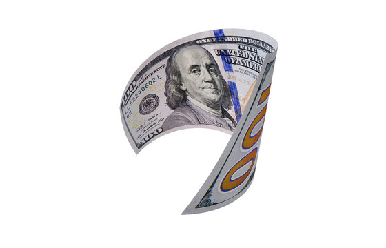 New US Dollar, American Banknote, Curled Banknote Money