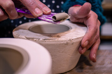 ceramic craft work in workshop