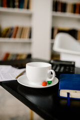 cup of coffee on a table
