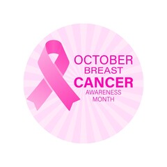 Breast Cancer Awareness. Breast Cancer Awareness Month With Pink shape Ribbon. 
