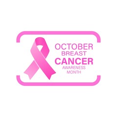 New stylish breast cancer awareness month pink ribbon design. Breast cancer awareness month pink
