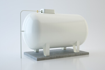 Gas Tank isolated on white - house propane gas system, 3d illustration
 - obrazy, fototapety, plakaty