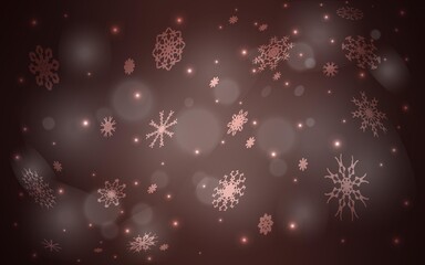 Fototapeta na wymiar Dark Pink, Red vector template with ice snowflakes.