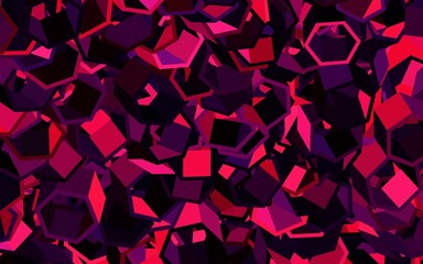 Dark Purple, Pink vector template in hexagonal style.