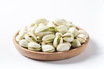 pistachio nuts on white background