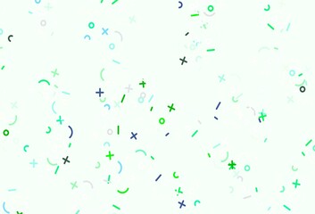 Light Green, Yellow vector background with math elements.