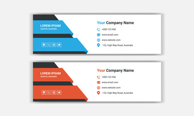 Email signature template design. Creative business email signature banner