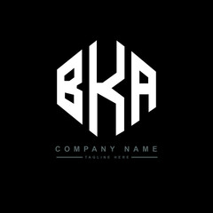 BKA letter logo design with polygon shape. BKA polygon logo monogram. BKA cube logo design. BKA hexagon vector logo template white and black colors. BKA monogram, BKA business and real estate logo. 